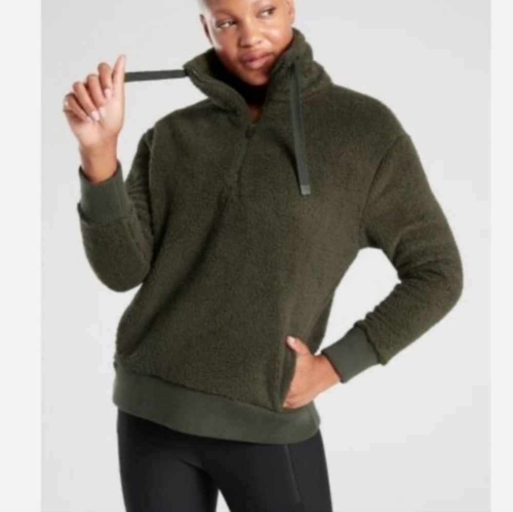 Athleta Sherpa Fleece Pullover 1/4 zip